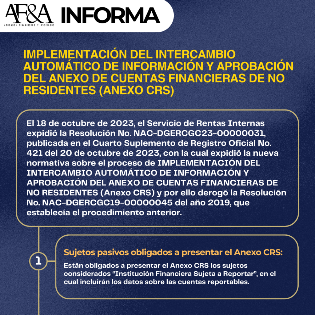 Anexo De Cuentas Financieras De No Residentes Anexo Crs Abogados